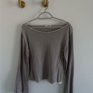 Djerf Avenue Gray Long Sleeve Top